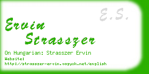 ervin strasszer business card